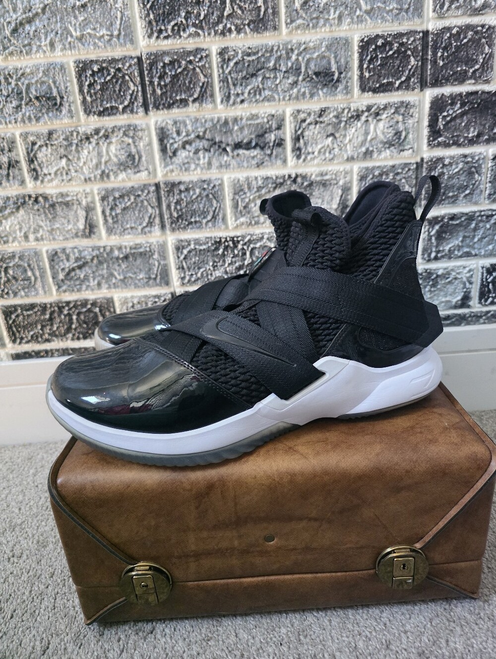 Nike LeBron Solid XII SFG Men's Black High-Top Athletic Sneakers Size 14